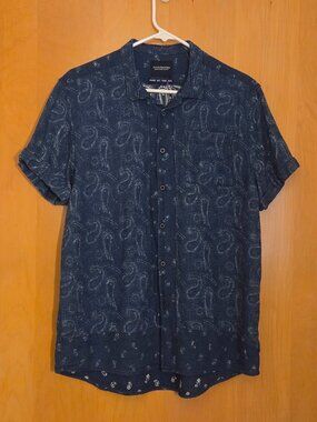 SCOTCH & SODA Amsterdam Made by the Sea Size L Blue White Paisley Linen Cotton
